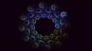 Soyut mavi fraktal ışık arkaplanı 3 boyutlu oluşturuluyor