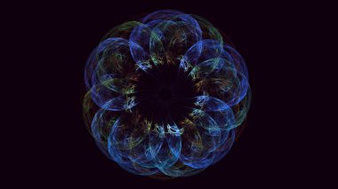 3D, soyut çok renkli teknoloji fraktal ışık arkaplanı oluşturuluyor