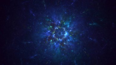 3D, soyut çok renkli teknoloji fraktal ışık arkaplanı oluşturuluyor