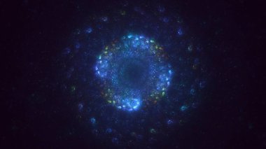 3D, soyut çok renkli teknoloji fraktal ışık arkaplanı oluşturuluyor