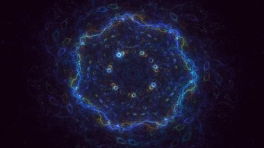 3D, soyut çok renkli teknoloji fraktal ışık arkaplanı oluşturuluyor