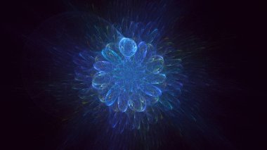 Soyut çok renkli fraktal ışık arkaplanı 3B görüntüleme