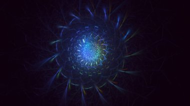 Soyut çok renkli fraktal ışık arkaplanı 3B görüntüleme