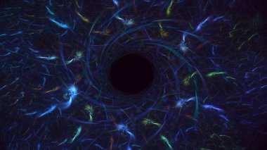 Soyut çok renkli fraktal ışık arkaplanı 3B görüntüleme