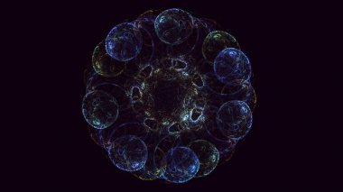 Soyut çok renkli fraktal ışık arkaplanı 3B görüntüleme