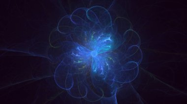 Soyut fraktal ışık arkaplanı 3 boyutlu oluşturuluyor