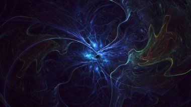 Soyut fraktal ışık arkaplanı 3 boyutlu oluşturuluyor