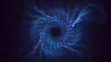 Soyut fraktal ışık arkaplanı 3 boyutlu oluşturuluyor
