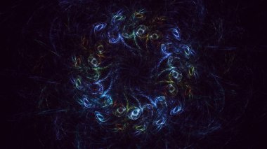 Soyut fraktal ışık arkaplanı 3 boyutlu oluşturuluyor