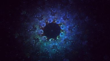 Soyut çok renkli fraktal ışık arkaplanı 3B görüntüleme