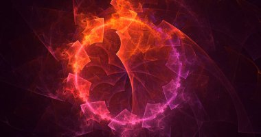 Soyut çok renkli fraktal ışık arkaplanı 3B görüntüleme