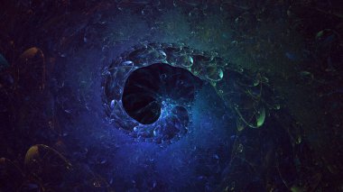 Soyut çok renkli fraktal ışık arkaplanı 3B görüntüleme