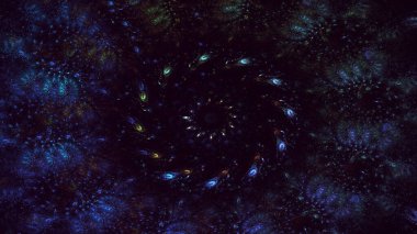 Soyut çok renkli fraktal ışık arkaplanı 3B görüntüleme