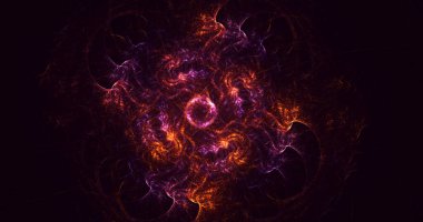 Soyut çok renkli fraktal ışık arkaplanı 3B görüntüleme