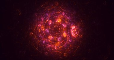 3D, soyut çok renkli teknoloji fraktal ışık arkaplanı oluşturuluyor