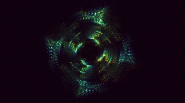 3D, soyut çok renkli teknoloji fraktal ışık arkaplanı oluşturuluyor