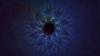 3D, soyut çok renkli teknoloji fraktal ışık arkaplanı oluşturuluyor