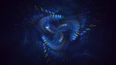 3D, soyut çok renkli teknoloji fraktal ışık arkaplanı oluşturuluyor