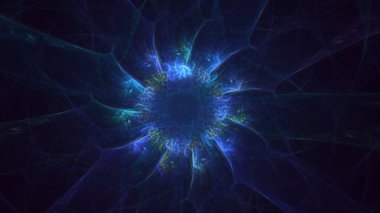 3D, soyut çok renkli teknoloji fraktal ışık arkaplanı oluşturuluyor