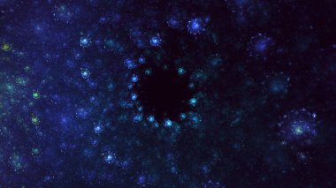 3D, soyut çok renkli teknoloji fraktal ışık arkaplanı oluşturuluyor