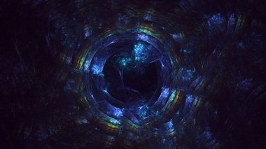 3D, soyut çok renkli teknoloji fraktal ışık arkaplanı oluşturuluyor