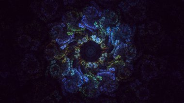 3B soyut renkli fraktal ışık arkaplanı oluşturma