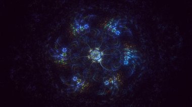 3B soyut renkli fraktal ışık arkaplanı oluşturma