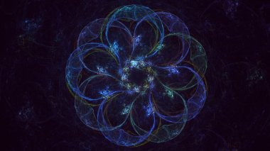 3B soyut renkli fraktal ışık arkaplanı oluşturma