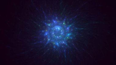 3D, soyut çok renkli teknoloji fraktal ışık arkaplanı oluşturuluyor