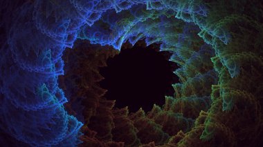 3B soyut renkli fraktal ışık arkaplanı oluşturma