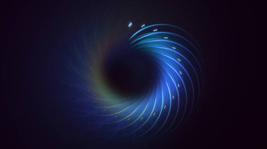 Soyut fraktal ışık arkaplanı 3 boyutlu oluşturuluyor