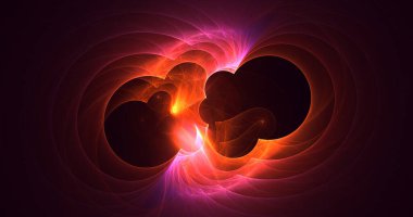 Soyut fraktal ışık arkaplanı 3 boyutlu oluşturuluyor