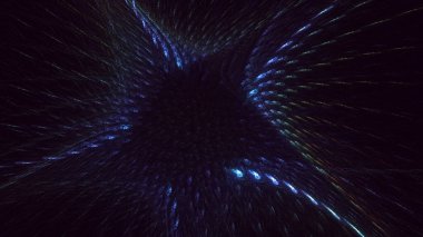 Soyut fraktal ışık arkaplanı 3 boyutlu oluşturuluyor
