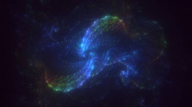 Soyut fraktal ışık arkaplanı 3 boyutlu oluşturuluyor