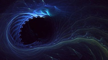 Soyut fraktal ışık arkaplanı 3 boyutlu oluşturuluyor