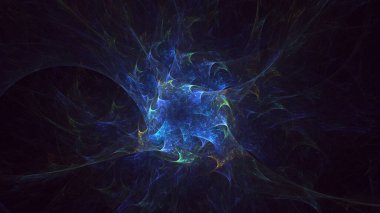 Soyut fraktal ışık arkaplanı 3 boyutlu oluşturuluyor