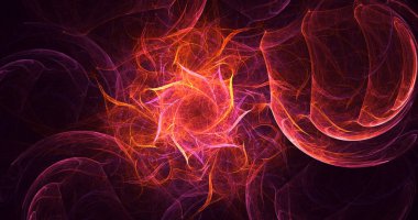 Soyut fraktal ışık arkaplanı 3 boyutlu oluşturuluyor