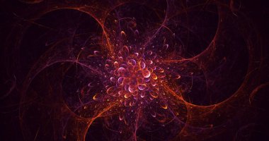 Soyut fraktal ışık arkaplanı 3 boyutlu oluşturuluyor