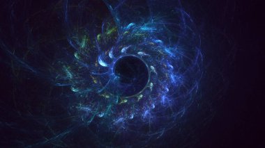 Soyut fraktal ışık arkaplanı 3 boyutlu oluşturuluyor