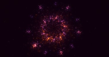 Soyut fraktal ışık arkaplanı 3 boyutlu oluşturuluyor