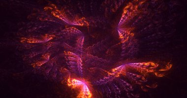 Soyut fraktal ışık arkaplanı 3 boyutlu oluşturuluyor