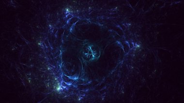 Soyut fraktal ışık arkaplanı 3 boyutlu oluşturuluyor