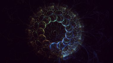 3B soyut renkli fraktal ışık arkaplanı oluşturma