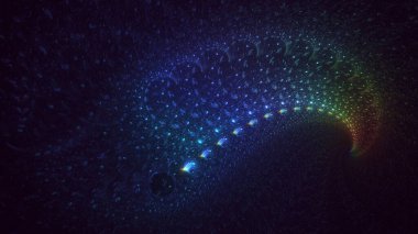 3D, soyut çok renkli teknoloji fraktal ışık arkaplanı oluşturuluyor