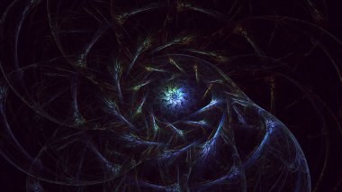 3D, soyut çok renkli teknoloji fraktal ışık arkaplanı oluşturuluyor