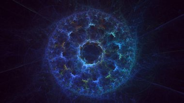 3D, soyut çok renkli teknoloji fraktal ışık arkaplanı oluşturuluyor
