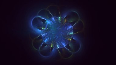 3D, soyut çok renkli teknoloji fraktal ışık arkaplanı oluşturuluyor