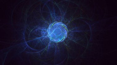 3D, soyut çok renkli teknoloji fraktal ışık arkaplanı oluşturuluyor