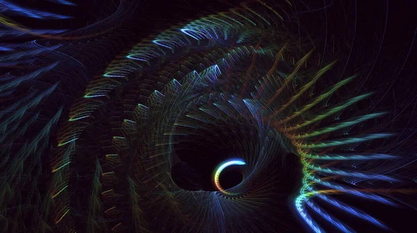 Renderização Abstrata Tecnologia Multicolor Fractal Luz Fundo — Fotografia de Stock