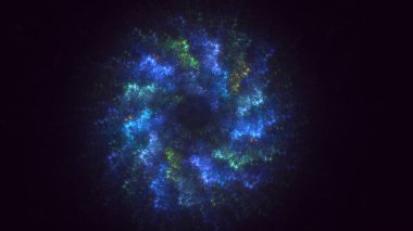 3D, soyut çok renkli teknoloji fraktal ışık arkaplanı oluşturuluyor